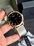 Buy Shop Guess Richmond Quartz Black Dial Two Tone Mesh Bracelet Watch For Women - W1179G2 USA Online