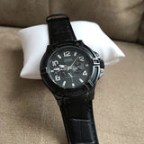 Buy Shop Guess Rigor Analog Black Dial Black Leather Strap Watch For Men - W0040G1 USA Online