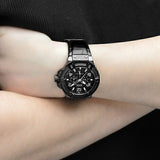 Buy Shop Guess Rigor Analog Black Dial Black Leather Strap Watch For Men - W0040G1 USA Online