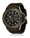 Buy Shop Guess Rigor Analog Black Dial Black Leather Strap Watch For Men - W0040G1 USA Online