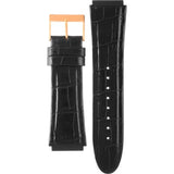 Buy Shop Guess Rigor Analog Black Dial Black Leather Strap Watch For Men - W0040G4 USA Online