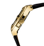 Buy Shop Guess Rigor Analog Black Dial Black Leather Strap Watch For Men - W0040G4 USA Online