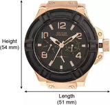 Buy Shop Guess Rigor Analog Black Dial Black Leather Strap Watch For Men - W0040G5 USA Online