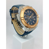 Buy Shop Guess Rigor Analog Blue Dial Blue Denim Strap Watch For Men - W0040G6 USA Online