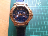 Buy Shop Guess Rigor Analog Blue Dial Blue Denim Strap Watch For Men - W0040G6 USA Online