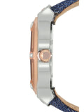 Buy Shop Guess Rigor Analog Blue Dial Blue Denim Strap Watch For Men - W0040G6 USA Online