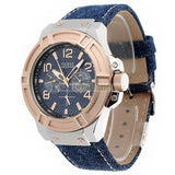 Buy Shop Guess Rigor Analog Blue Dial Blue Denim Strap Watch For Men - W0040G6 USA Online