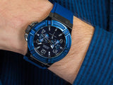 Buy Shop Guess Rigor Analog Blue Dial Blue Rubber Strap Watch For Men - W0248G5 USA Online