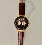 Buy Shop Guess Rigor Analog Brown Dial Brown Leather Strap Watch For Men - W0040G3 USA Online