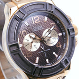 Buy Shop Guess Rigor Analog Brown Dial Brown Leather Strap Watch For Men - W0040G3 USA Online