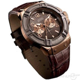 Buy Shop Guess Rigor Analog Brown Dial Brown Leather Strap Watch For Men - W0040G3 USA Online