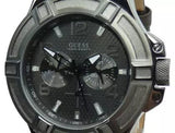 Buy Shop Guess Rigor Analog Quartz Black Dial Brown Leather Strap Watch For Men - W0040G2 USA Online