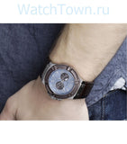 Buy Shop Guess Rigor Analogue Quartz Blue Dial Brown Leather Strap Watch For Men - W0040G10 USA Online