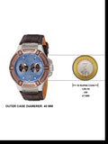 Buy Shop Guess Rigor Analogue Quartz Blue Dial Brown Leather Strap Watch For Men - W0040G10 USA Online