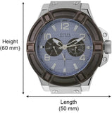 Buy Shop Guess Rigor Analogue Quartz Blue Dial Brown Leather Strap Watch For Men - W0040G10 USA Online