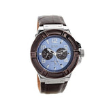 Buy Shop Guess Rigor Analogue Quartz Blue Dial Brown Leather Strap Watch For Men - W0040G10 USA Online