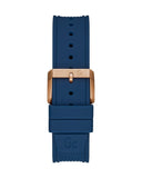 Guess Rigor Blue Dial Blue Silicone Strap Watch For Men - W0247G3