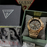 Buy Shop Guess Rigor Multi Function Black Dial Rose Gold Steel Strap Watch For Men - W0218G3 USA Online
