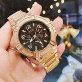 Buy Shop Guess Rigor Multi Function Black Dial Rose Gold Steel Strap Watch For Men - W0218G3 USA Online