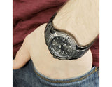 Buy Shop Guess Rigor Multifunction Black Dial Black Steel Strap Watch For Men - W0218G1 USA Online