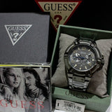 Buy Shop Guess Rigor Multifunction Black Dial Black Steel Strap Watch For Men - W0218G1 USA Online