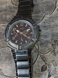 Buy Shop Guess Rigor Multifunction Black Dial Black Steel Strap Watch For Men - W0218G1 USA Online