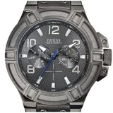 Buy Shop Guess Rigor Multifunction Black Dial Black Steel Strap Watch For Men - W0218G1 USA Online