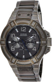 Buy Shop Guess Rigor Multifunction Black Dial Black Steel Strap Watch For Men - W0218G1 USA Online