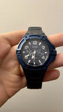 Buy Shop Guess Rigor Multifunction Black Dial Blue Steel Strap Watch for Men - W0218G4 USA Online