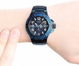 Buy Shop Guess Rigor Multifunction Black Dial Blue Steel Strap Watch for Men - W0218G4 USA Online