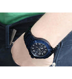 Buy Shop Guess Rigor Multifunction Black Dial Blue Steel Strap Watch for Men - W0218G4 USA Online