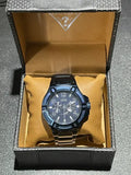 Buy Shop Guess Rigor Multifunction Black Dial Blue Steel Strap Watch for Men - W0218G4 USA Online