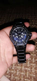 Buy Shop Guess Rigor Multifunction Black Dial Blue Steel Strap Watch for Men - W0218G4 USA Online