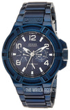 Buy Shop Guess Rigor Multifunction Black Dial Blue Steel Strap Watch for Men - W0218G4 USA Online