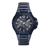 Buy Shop Guess Rigor Multifunction Black Dial Blue Steel Strap Watch for Men - W0218G4 USA Online