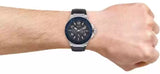 Buy Shop Guess Rigor Multifunction Chronograph Blue Dial Blue Leather Strap Watch For Men - W0040G7 USA Online