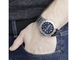 Buy Shop Guess Rigor Quartz Black Dial Silver Steel Strap Watch For Men - W0218G2 USA Online
