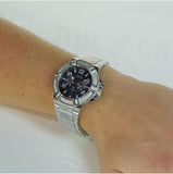 Buy Shop Guess Rigor Quartz Black Dial Silver Steel Strap Watch For Men - W0218G2 USA Online