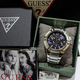 Buy Shop Guess Rigor Quartz Black Dial Silver Steel Strap Watch For Men - W0218G2 USA Online