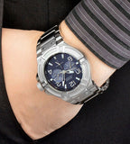 Buy Shop Guess Rigor Quartz Black Dial Silver Steel Strap Watch For Men - W0218G2 USA Online