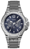 Buy Shop Guess Rigor Quartz Black Dial Silver Steel Strap Watch For Men - W0218G2 USA Online