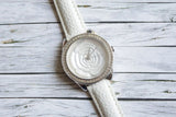 Buy Shop Guess Rosette Analog White Dial White Leather Strap Watch For Women - W75043L1 USA Online