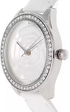 Buy Shop Guess Rosette Analog White Dial White Leather Strap Watch For Women - W75043L1 USA Online