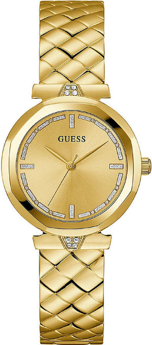 Buy Shop Guess Rumour Quartz Gold Dial Gold Steel Strap Watch For Women - GW0613L2 USA Online