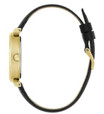 Buy Shop Guess Rumour Quartz Gold Dial Black Leather Strap Watch For Women - GW0689L2 USA Online