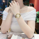Buy Shop Guess Rumour Quartz Gold Dial Gold Steel Strap Watch For Women - GW0613L2 USA Online
