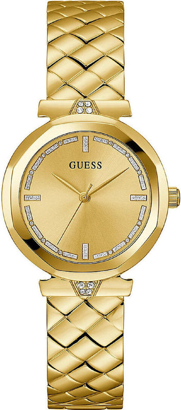 Buy Shop Guess Rumour Quartz Gold Dial Gold Steel Strap Watch For Women - GW0613L2 USA Online