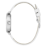 Buy Shop Guess Rumour Silver Dial White Leather Strap Watch For Women - GW0689L1 USA Online