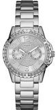 Buy Shop Guess Sassy Multifunction Quartz Silver Dial Silver Steel Strap Watch For Women - W0705L1 USA Online