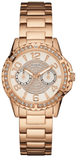 Buy Shop Guess Sassy Quartz White Dial Rose Gold Steel Strap Watch For Women - W0705L3 USA Online